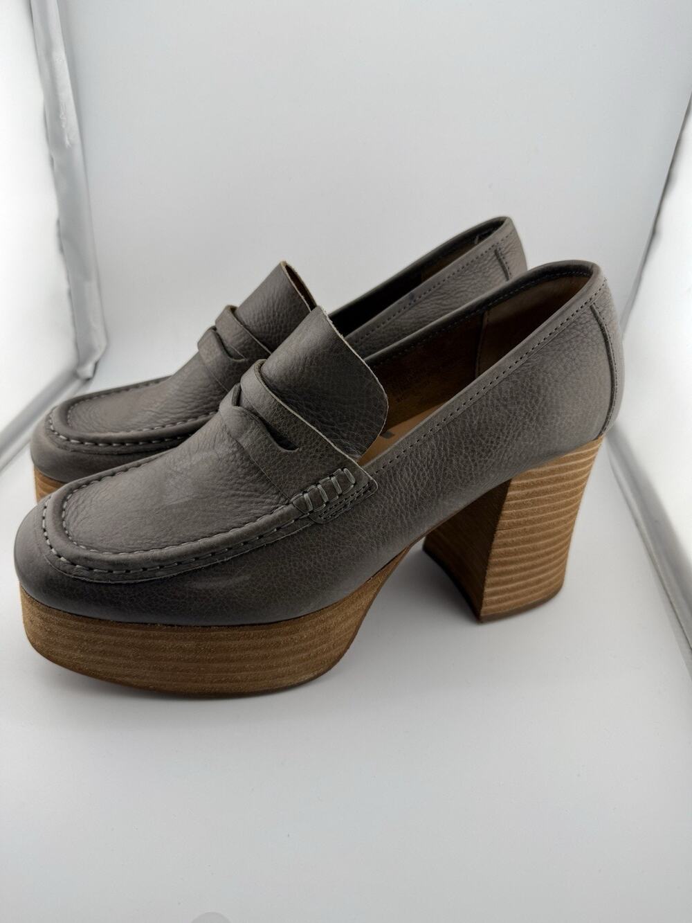 NWOB Kork-Ease Barbara Platform Gray Penny Loafer Nwt Size 9